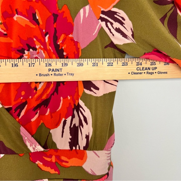 Curations Faux Wrap Floral Maxi Dress 2XP Elastic Waist 3/4 Sleeve 091224 - Picture 7 of 11